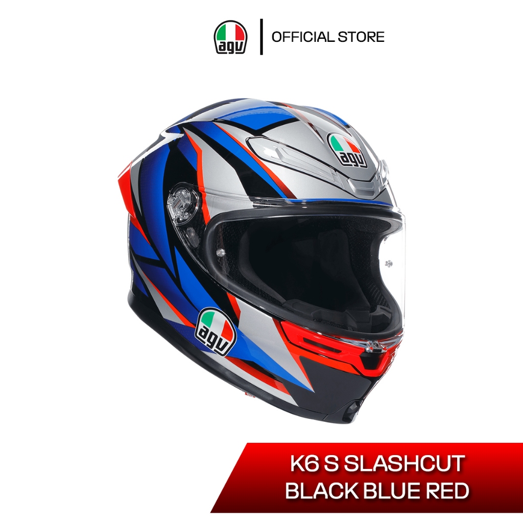 หมวกกันน็อค AGV K6 S / SLASHCUT BLACK BLUE RED