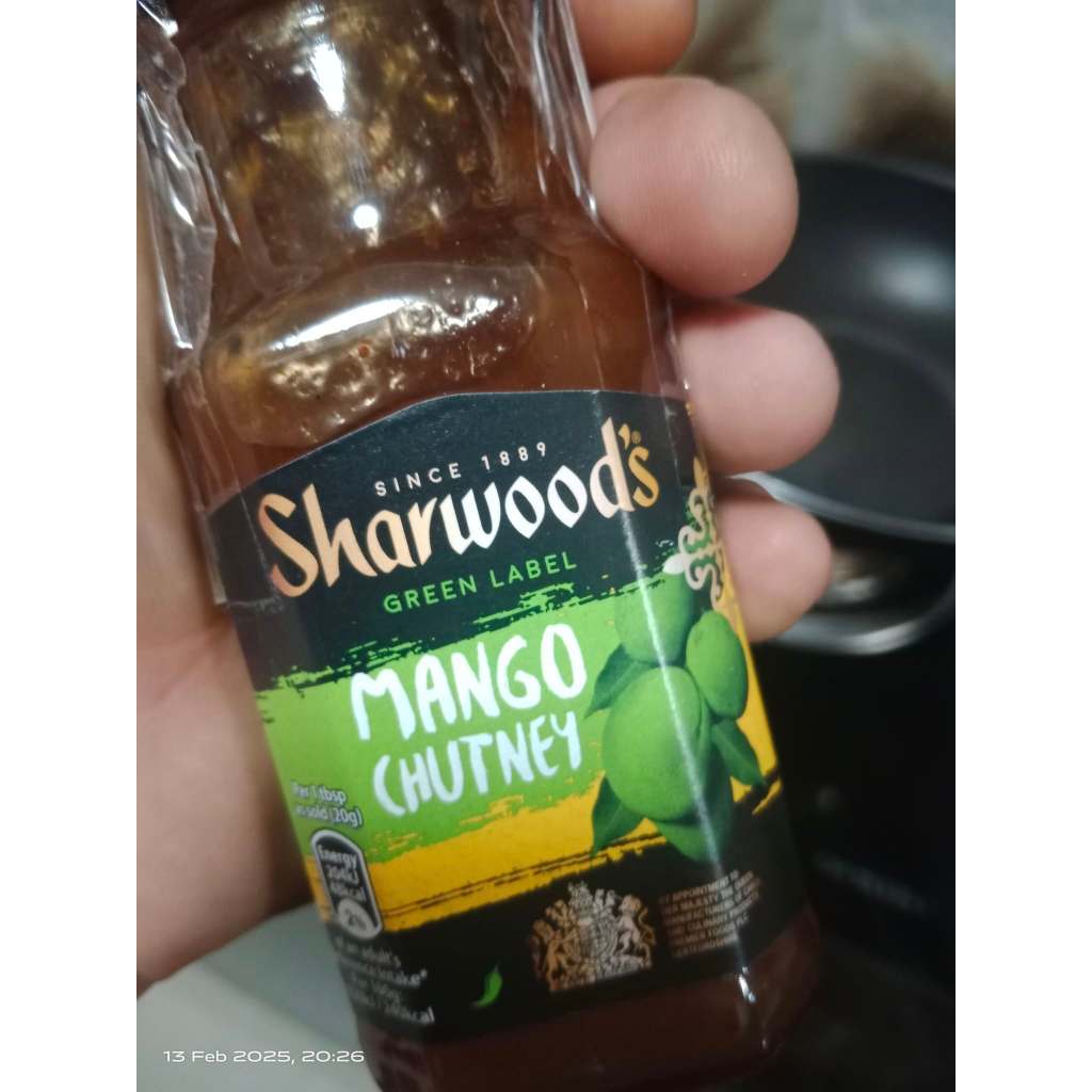 SHARWOODS Green Label Chilli Mango Chutney 227g * INDIAN FOOD *