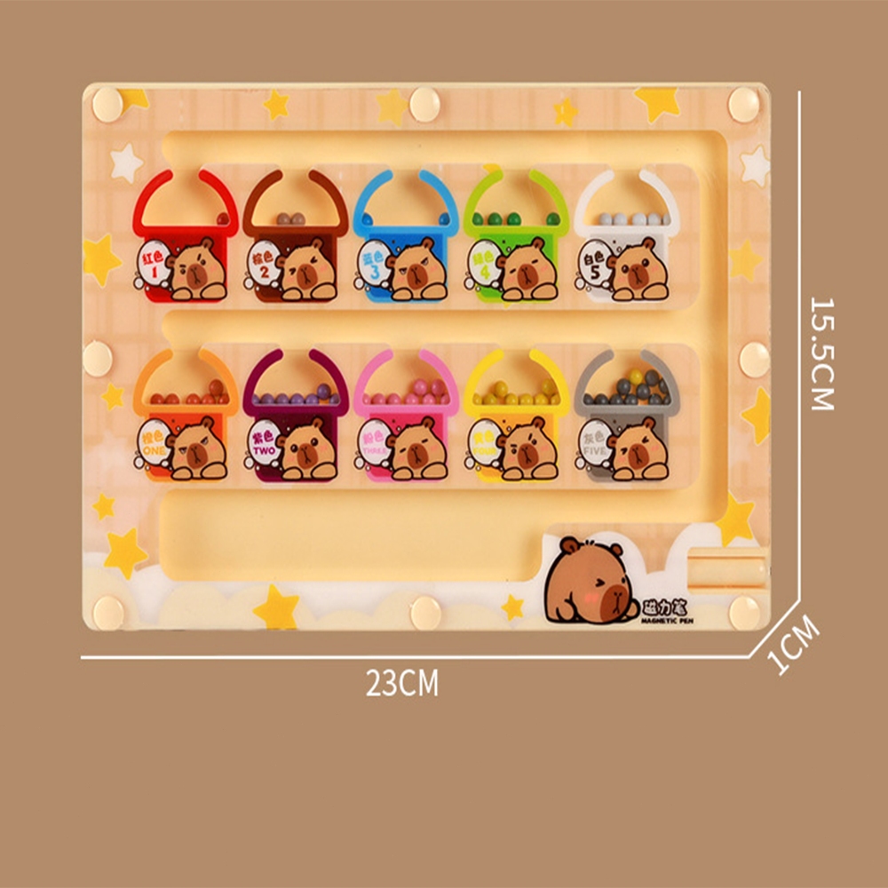 แยกสีลูกปัดแม่เหล็ก เกมกระดานเขาวงกตแม่เหล็ก เรียนรู้สีผ่านเกม ของเล่นเด็ก มีปากกาแม่เหล็ก - รูปที่ 7