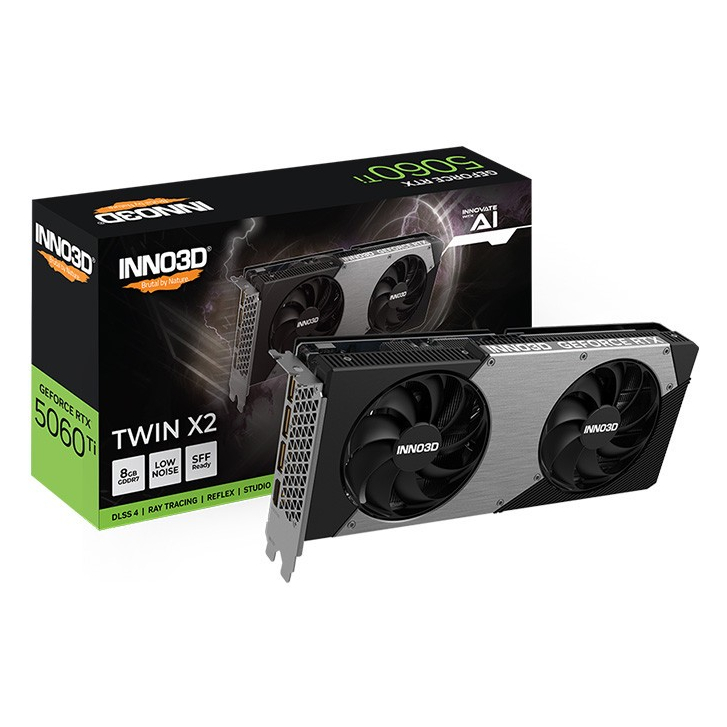 VGA(การ์ดจอ) INNO3D GEFORCE RTX 5060 TI TWIN X2 - 8GB GDDR7 (N506T2-08D7-193075N) (3Y)