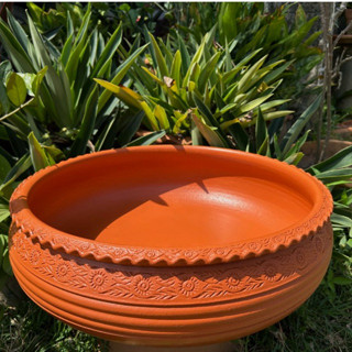 อ่างดินเผา อ่างเลี้ยงปลาดินเผามีลายปากหยัก ( เฉพาะอ่าง ‼️)เห…