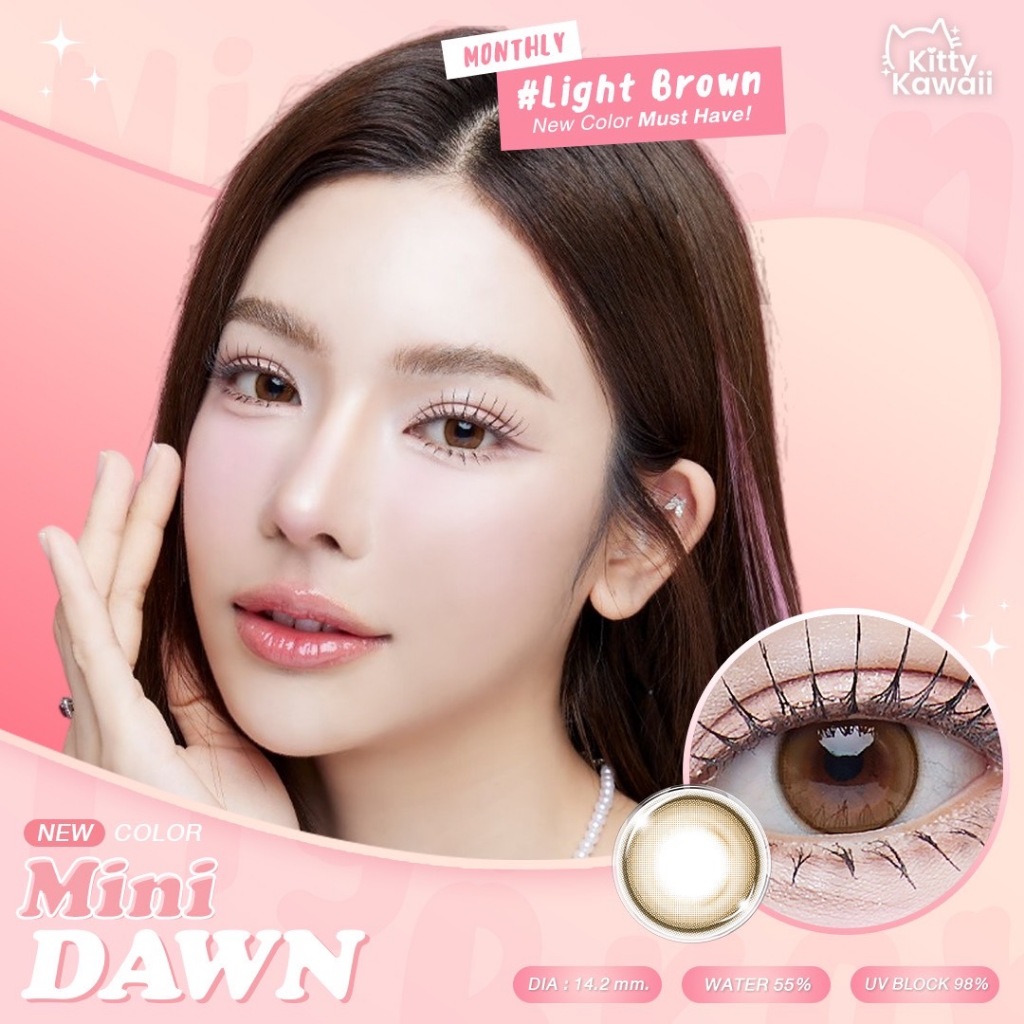 🔥คอนแทคเลนส์ ✨ขนาดมินิ✨ Mini Dawn (kittykawaii) 🎀สี : Brown / Gray / Light Brown