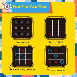 Tic-Tac-Toe ของเล่นครอบครัว 3 in 1 เกมปริศนามือถือ ของเล่นเกมกระดานแบบโต้ตอบ เกมคอนโซลปริศนา
