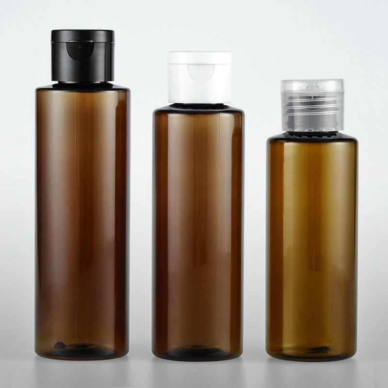 [COSS] ขวดพลาสติก PET สีชา ขนาด100ml พร้อมฝาฝาฟลิบ ฝาป๊อกแป๊ก ฝาทึบ ฝาเกลียว หัวสเปรย์