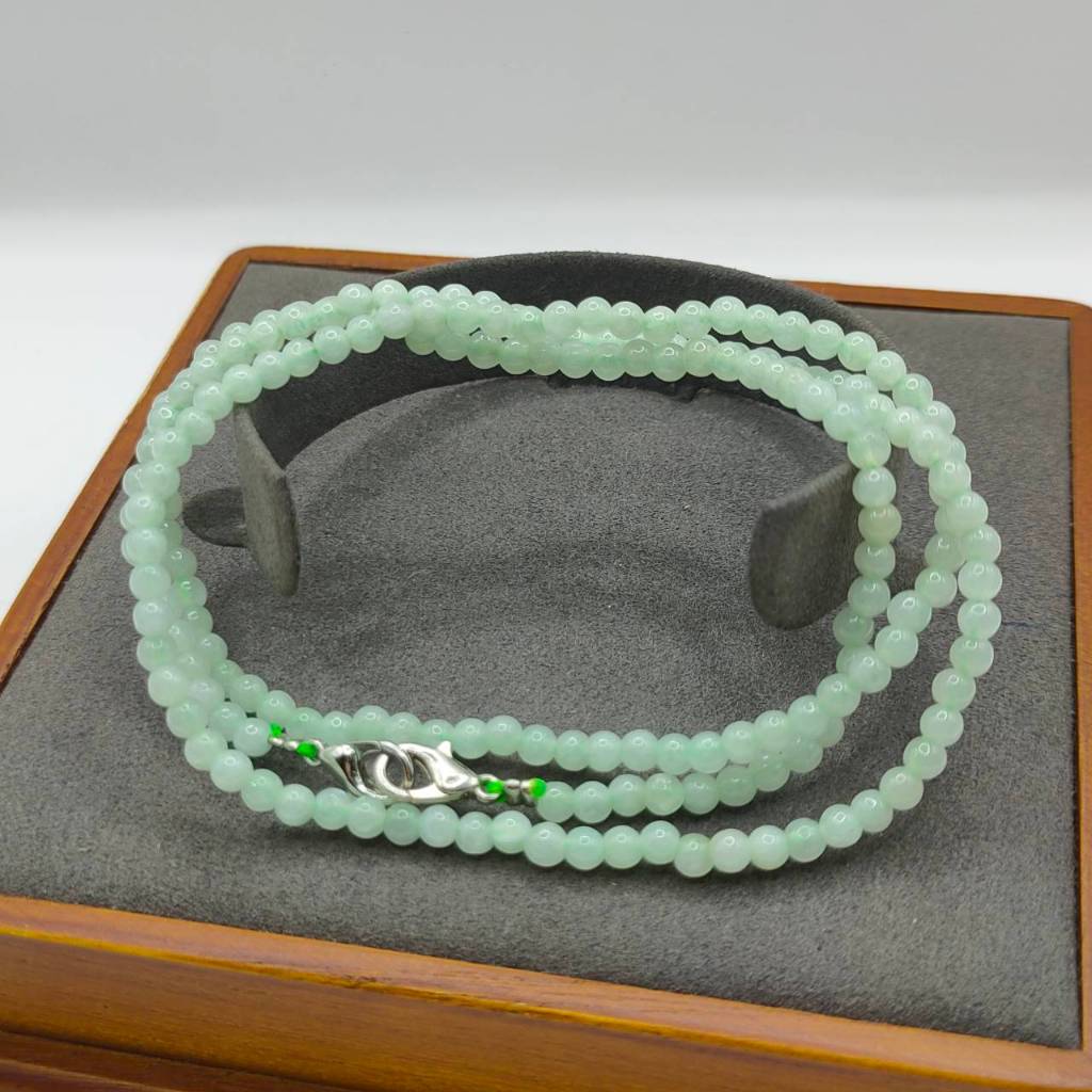 สร้อยคอ เขียวใส เนื้อสวย ยาว 24 นิ้ว  ขนาด 3.6 มิล B20