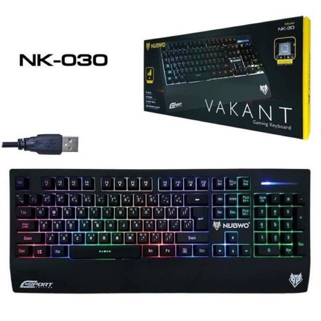 Nubwo VAKANT Gaming keyboard LED Sound light กันน้ำได้ รุ่น NK-30