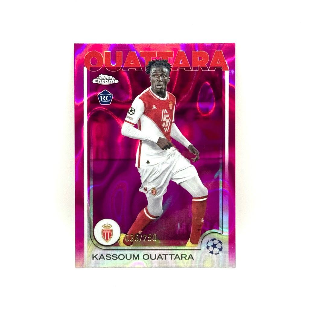 Topps Chrome UCC 24/25 Kassoum Ouattara AS Monaco RC /250 Pink Lava Refractors
