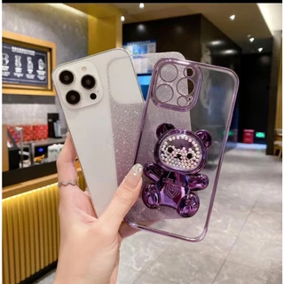 เคสหมี ตั้งได้ สำหรับ Realme Note80 Note60 60X C61 C63 C75 C85 Note70 เคสกันกระแทก หมี LOVE กริตเตอร์ น่ารัก ตั้งได้