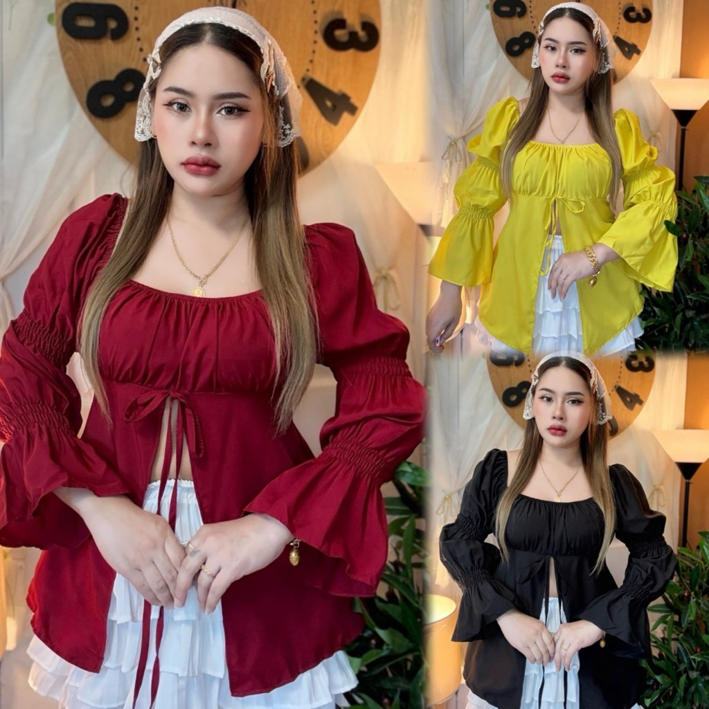 พร้อมส่ง เสื้อผ้าสาวอวบ อก38-44 ยาว26ทรงยอดฮิตหรูหราสวยมาก ***ฟรุ้งฟริ้ง ผ้าไหม**