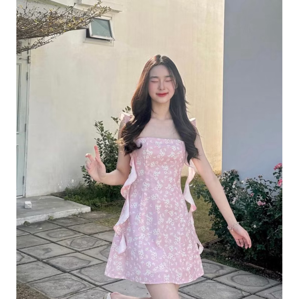 เดรส Fallin' Rose มือสอง ไม่มีตำหนิ