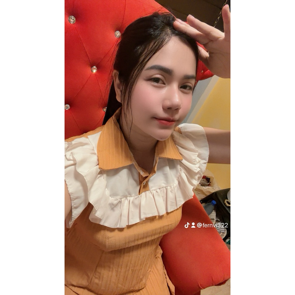 VIP1 เดรนสีเหลืองเข้มขับผิว ป้ายแฟชั่น อก36-38 เอว38-40 สะโพก40-42 ยาว32