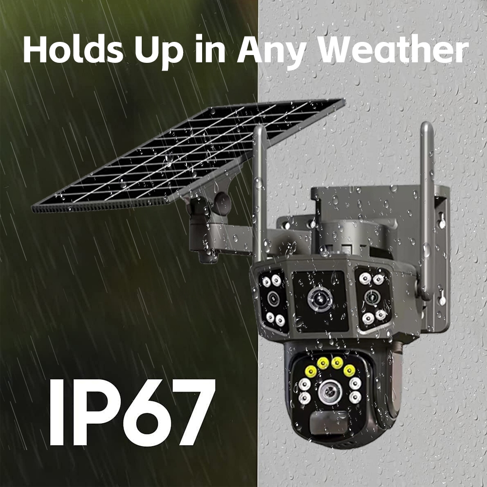 V380 Pro 8MP 4K FHD,กล้องวงจรปิดไร้สายพลังงานแสงอาทิตย์ WIFI,กล้องเฝ้าระวังความปลอดภัยกลางแจ้งในตัว - รูปที่ 2