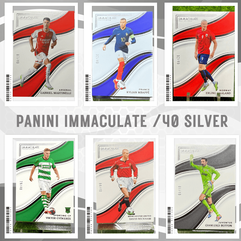 SET /40 : PANINI IMMACULATE COLLECTION - BECKHAM, MBAPPE, GYOKERES, HAALAND, BUFFON, MARTINELLI