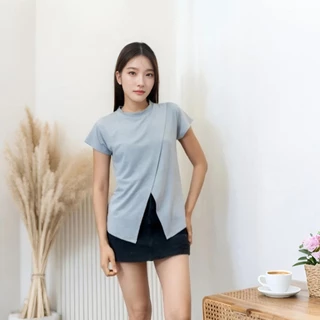 เสื้อให้นมแม่ เสื้อยืดผ้าฝ้ายแขนสั้น ใส่สบายหน้าร้อน