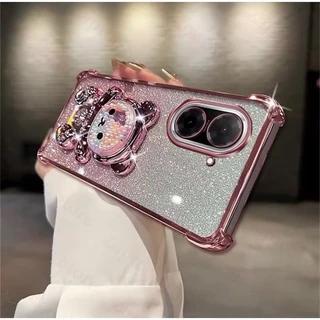 เคสขาตั้ง หมีLOVE สำหรับ Redmi15 A5 A7 A7Pro และ POCO C71 C81Pro เคส กันกระแทก หมี LOVE กริตเตอร์ น่ารัก ตั้งได้