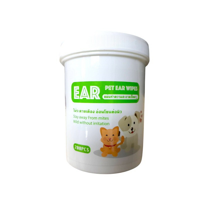 Thai.th ผ้าเช็ดทำความสะอาดสัตว์เลี้ยง ตา หู แบบอ่อนโยน สำหรับแมวและสุนัข  200 ชิ้น LZ999 - รูปที่ 3