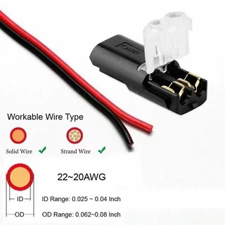 ข้อต่อสายไฟเสียบเร็ว 10ตัว ◀️ส่งจากไทย​▶️ ไม่ต้องบัดกรี Quick Wire Connector 1/2/3 PIN กันน้ำ รถยนต์