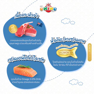 อาหารเม็ดแมว โอกิโกะ OKIKO ขนาด 320 กรัม - 1.2 กิโล อาหารแมว 3 สูตร Indoor, Mother&Kitten,Lamb&salmon