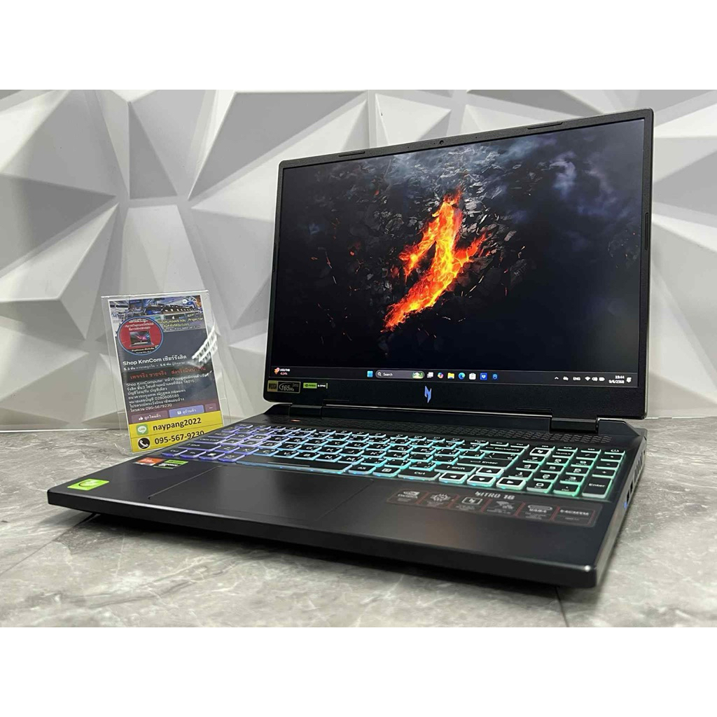 Acer Nitro 16 AN16-41-R6VJ มือสองมีประกันศูนย์ 03-01-2027 AMD Ryzen 7 7840HS / RTX 4050 6GB / RAM 16