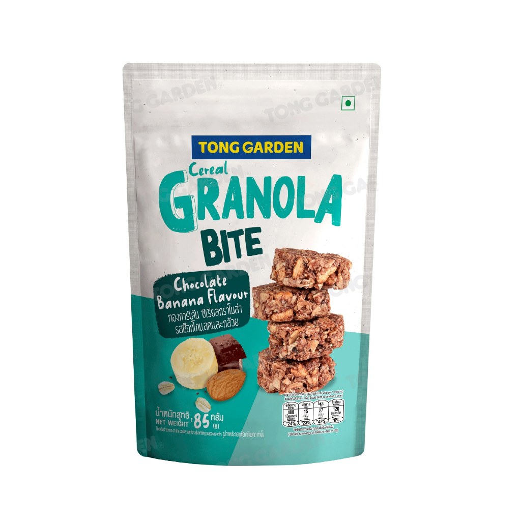 Tonggarden  ซีเรียลกราโนล่ารสช็อกโกแลตและกล้วย 85 กรัม