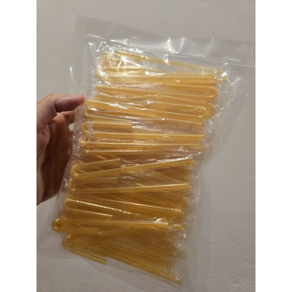 หลอดนมสีทองแบบหักข้อ100ชิ้น