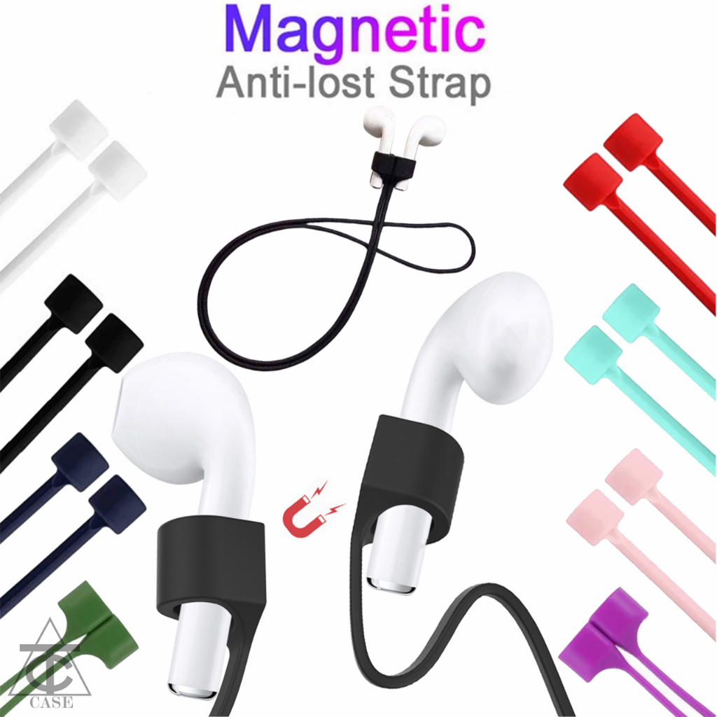 สายคล้องคอซิลิโคนแม่เหล็กป้องกันการสูญหายสำหรับ AirPods หูฟังไร้สายแบบเชือกคล้องคอ