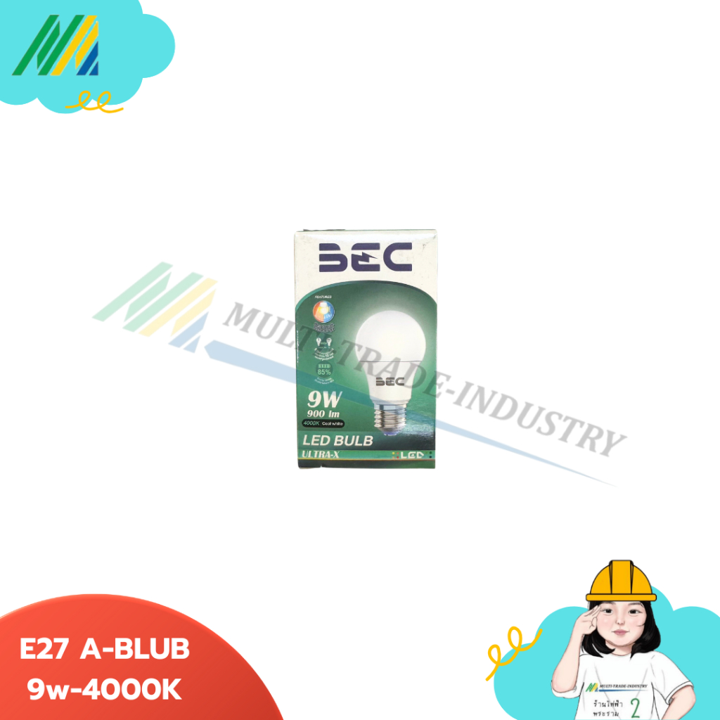 LED E27 A-BLUB 9W-4000K