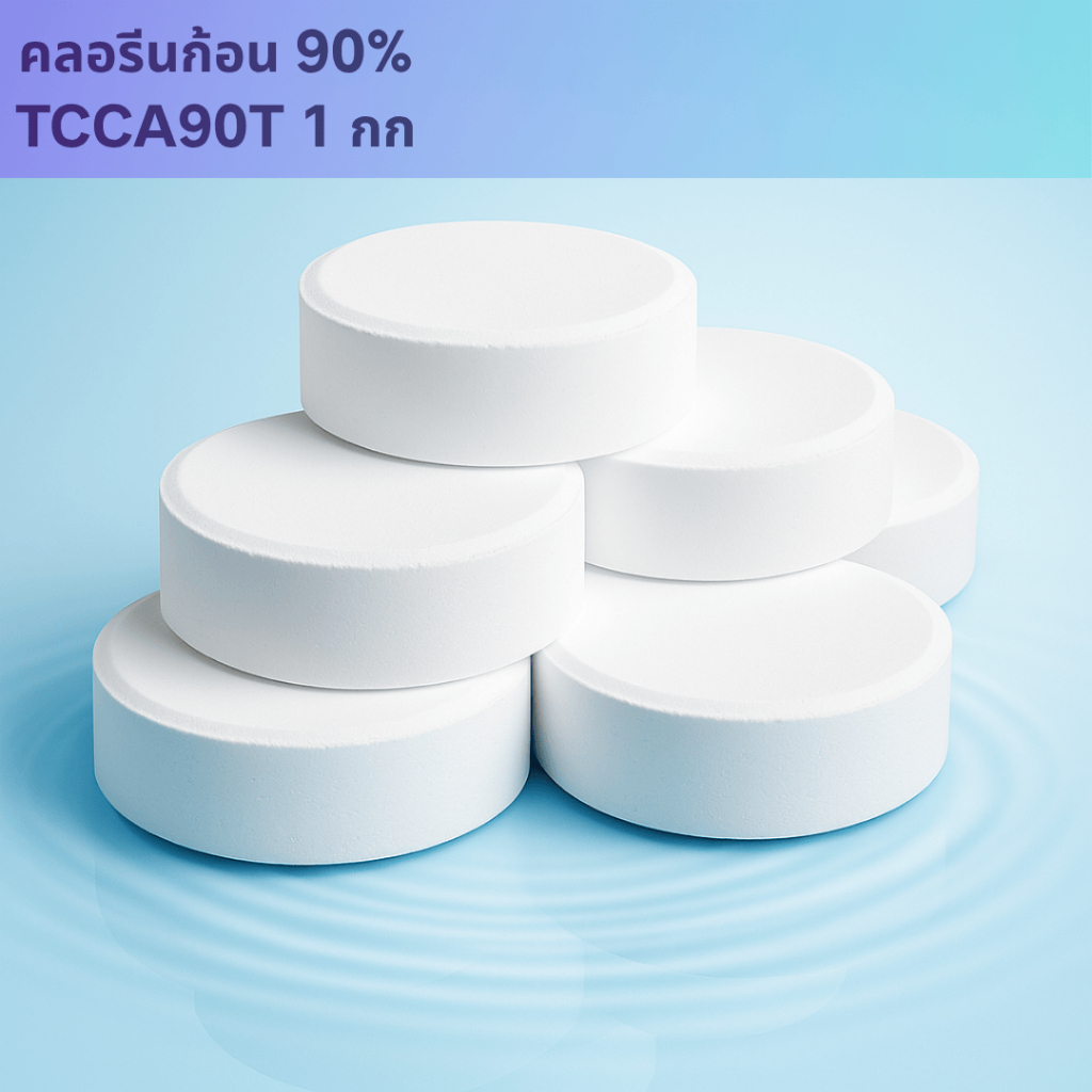 คลอรีน 90% TCCA90T 1 กิโลกรัม กำจัดเชื้อ แบคทีเรีย ทำความสะอาด