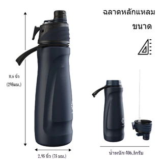 FJbottle 710ml ขวดน้ำสเปรย์น้ำขวดน้ำสแตนเลสขวดน้ำพร้อมหมอกสเปรย์และฉนวนกันความร้อนขวดน้ำกีฬารั่วไหลสำหรับยิมปีนเขากิจกรร