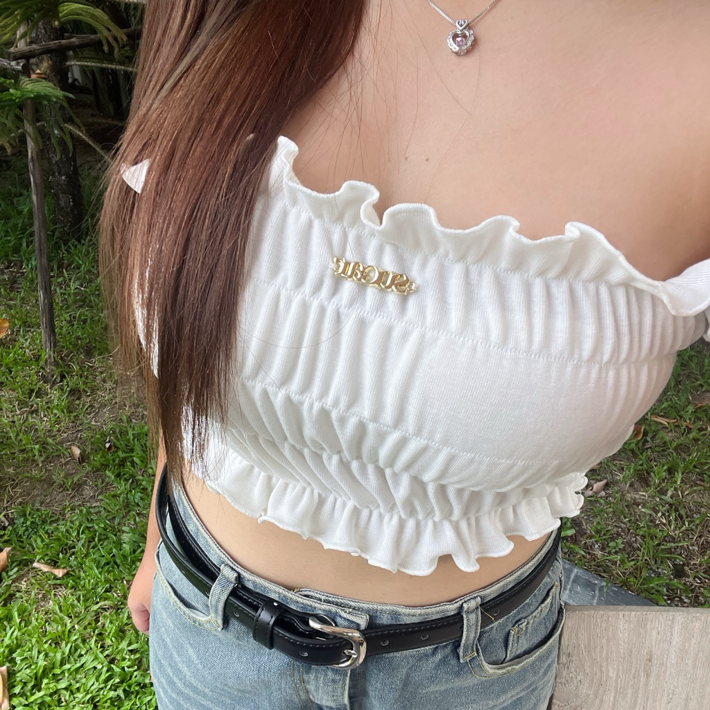 เสื้อครอปเกาะอก : Fluffy Top☁️