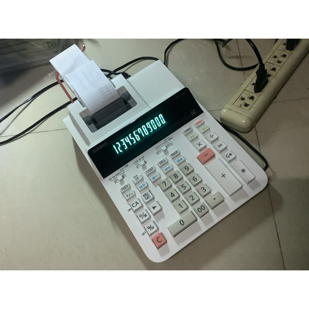 933/สินค้ามือสอง Casio-madel DR-120R เครื่องคิดเลขพิมพ์กระดาษ DR-120R [12 หลัก]