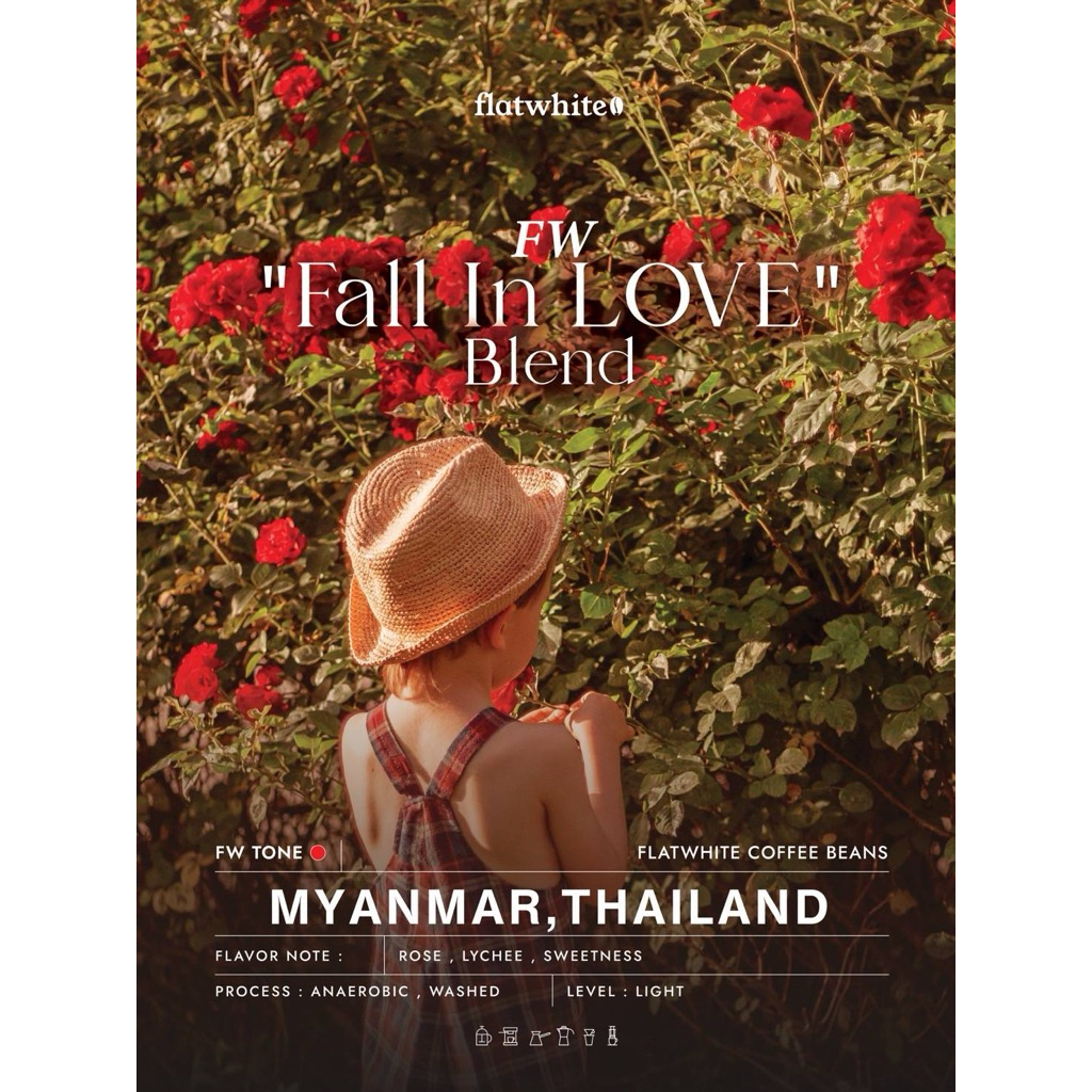 ลดราคาพิเศษ!จาก 480บาทเหลือเพียง 430บาทเท่านั้น!!! เมล็ดกาแฟ คั่วอ่อน FW”Fall in Love”Blend 200g.