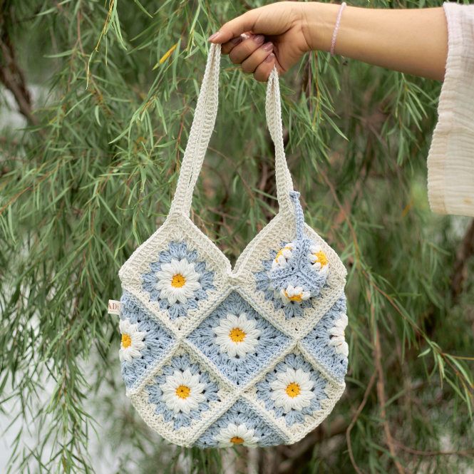 Vpada_sandals_ Bag Crochet Daisy Collection รองเท้าแตะชายหาดส้นแบน รองเท้าแตะแฟชั่น