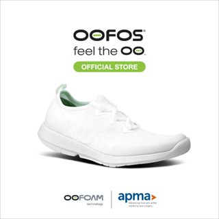 OOFOS OOmg Women's Sport Lace White รองเท้าเพื่อการฟื้นฟู