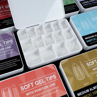 SOFT GEL -600ชิ้น มี15เบอร์ ครบไซส์ ตะไบโคนแล้ว ทำเล็บ