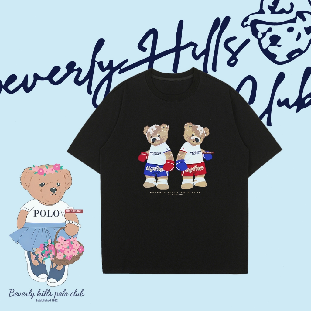 BEVERLY HILLS POLO CLUB New In! Regular-fit T-shirt เสื้อยืดคอกลมแขนสั้นทรงใหม่ รุ่นS-5XL