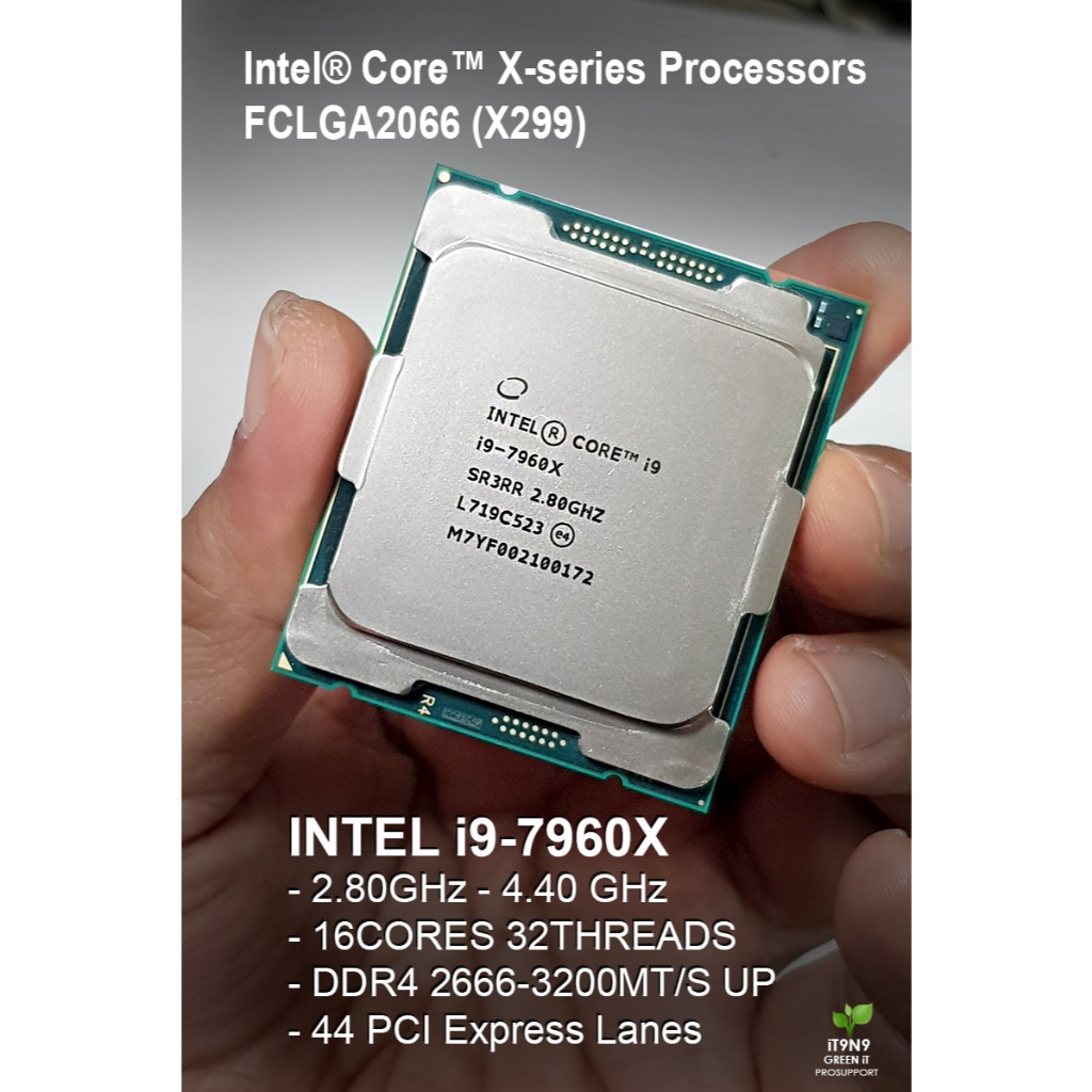 CPU i9-7960X 2.80-4.40GHz 16Cores 32Threads มือสอง สวยมากๆ สำหรับ Engineer Scientist Ai Training คอเ