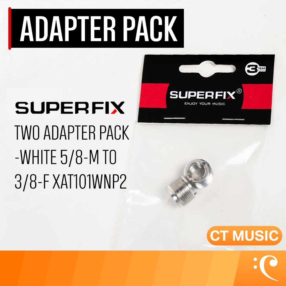Superfix Two Adapter Pack-White 5/8″ M to 3/8″ F XAT101WNP2 อะแดปเตอร์แปลงเกลียว ไมโครโฟน