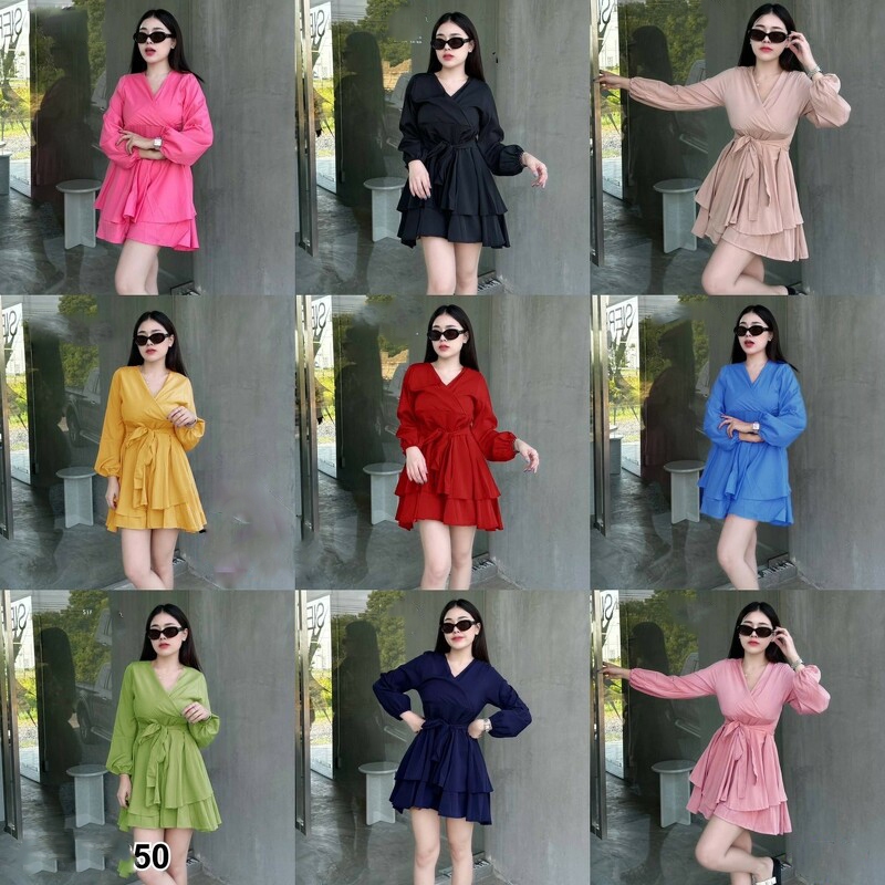 จั๊มสั้นคอวีแขนยาว TT10350