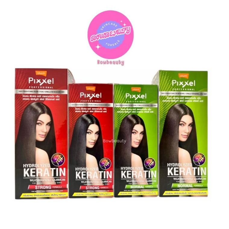 ครีมยืดผม เคราติน Pixxel โลแลน พิกเซล แฮร์ สเตรทเทนิ่ง ครีม Hydrolyzed Keratin ผมตรง เงางาม นุ่มสลวย