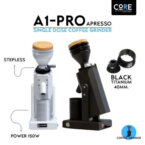 เครื่องบดเมล็ดกาแฟ  Apresso A1 Pro Stepless (New Version) เฟือง Black Titanium Conical Burrs.