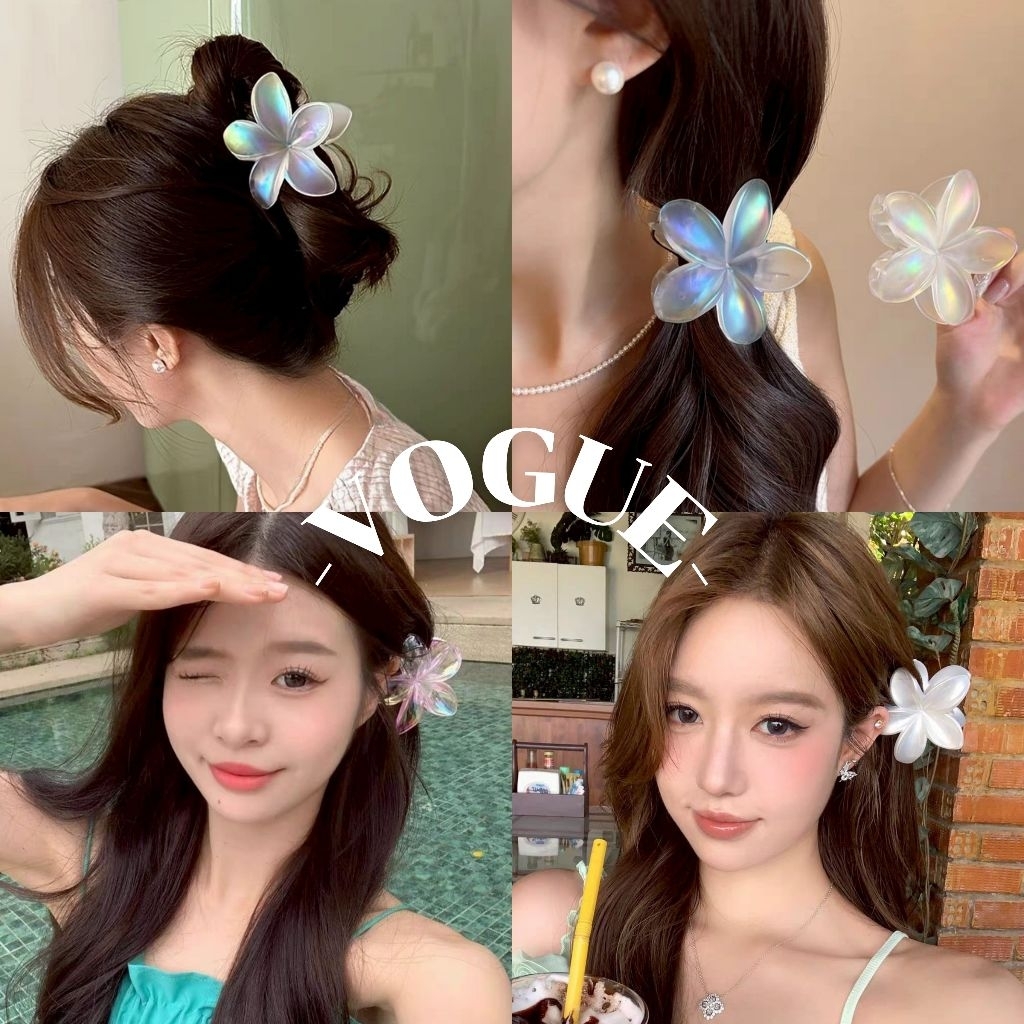 Vogue🌟พร้อมส่ง🌟 กิ๊ป หนีบผม ลายดอกไม้ มีสามสี สไตลโคเรียสุดๆ (VO-30)