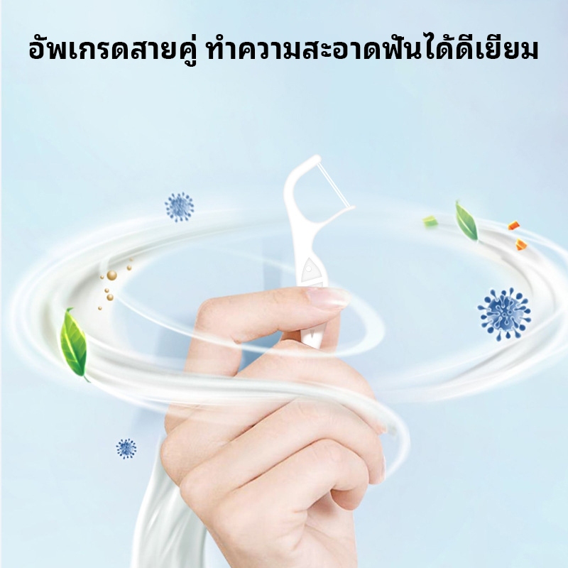 SHIMANG ไหมขัดฟันแบบแท่งลวดคู่สำหรับจัดฟัน 100 ชิ้น/แพ็ค  พกพาสะดวก สะอาดฟันและเครื่องมือจัดฟัน - รูปที่ 2