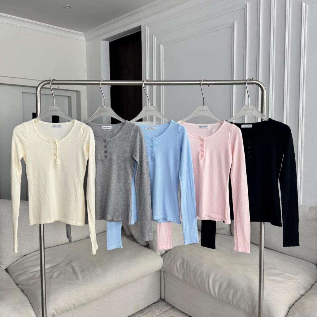 PTSH3005 เสื้อไหมพรมแขนยาวกระดุมหน้า PROMTHONG