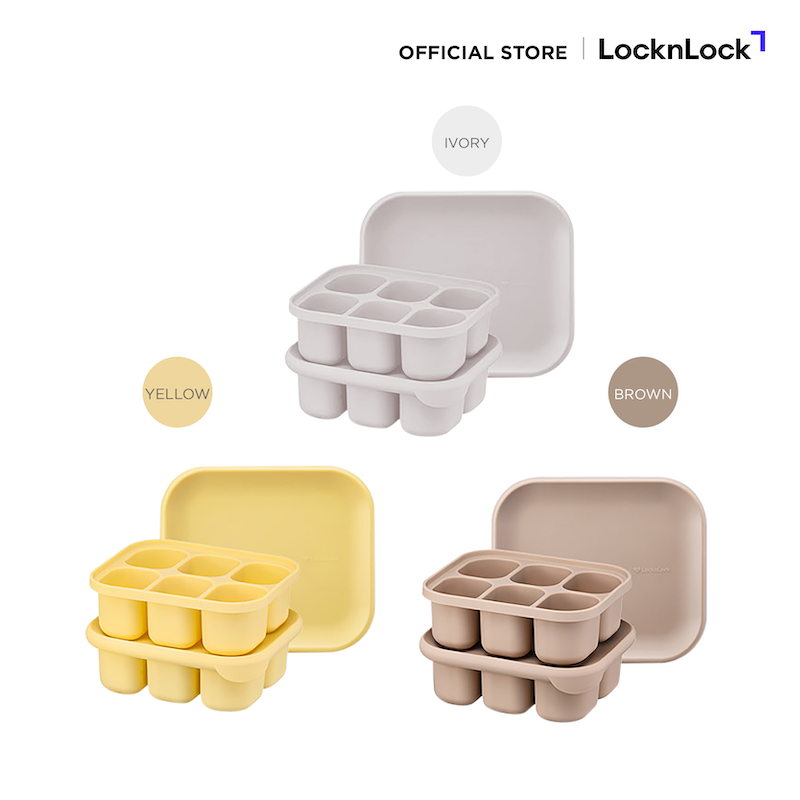 LocknLock บล็อกซิลิโคน 6 ช่อง Little LUV Silicone Baby Food Cube เซต 2 ชิ้น รุ่น LBB112S2