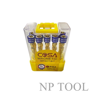 NP-162 ดอกไขควงแฉก พร้อมแม่เหล็กกำลังสูง 10 ดอก (สีทอง)
