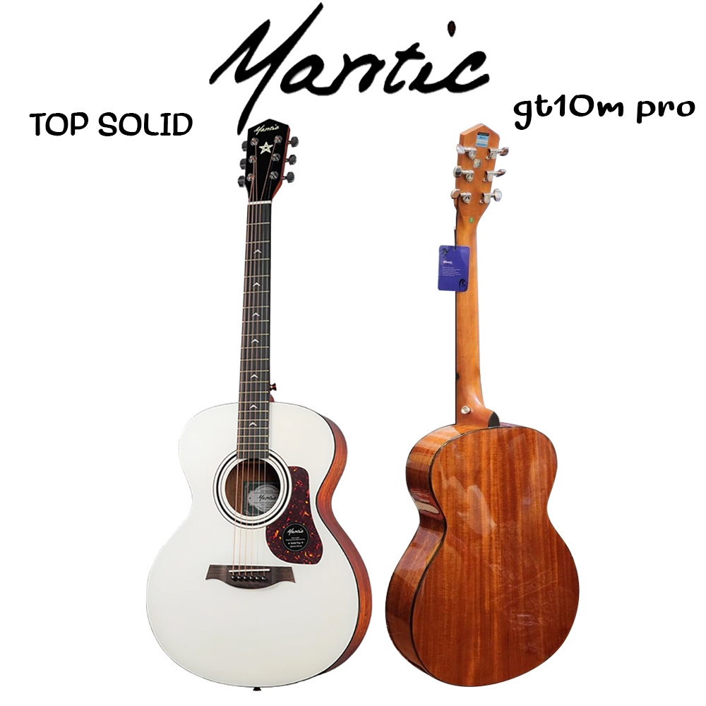 กีตาร์โปร่ง 40นิ้ว Mantic gt10m pro top solid ไม้หน้าแท้ เสียงดี สเปกสูง