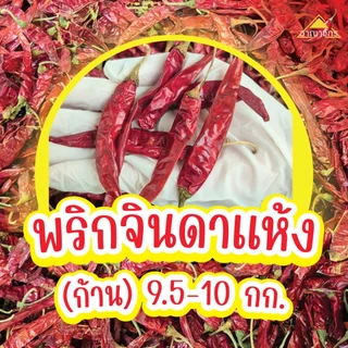 พริกแห้ง จินดา อินเดีย (ก้าน) 9.5-10 กก. เม็ดสวย เม็ดยาว ทำน้ำพริก ทำพริกแกง ทำพริกป่น อาหารอื่นๆ