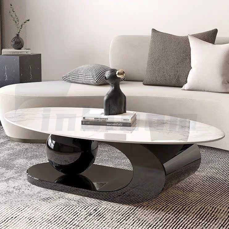 🔥พร้อมส่ง🔥โต๊ะกาแฟ โต้ะกลาง โต๊ะกลางโซฟา โต๊ะหินอ่อนหินหนา 9มม ขาเหล็ก แข็งแรงและทนทาน กันน้ำและกันความชื้น ติดตั้งง่ายz - รูปที่ 7