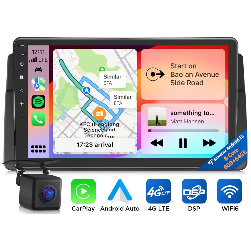 Eonon จอ android รถยนต์ BMW E46 M3 318i 328i พร้อม Apple CarPlay และ Android Auto QLED DSP E46X6S